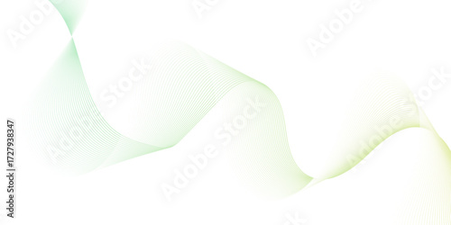 Energy abstract smooth green frequency isolated element creative blend curve flow line technology modern white web banner vector beautiful waveform light music energy design.	