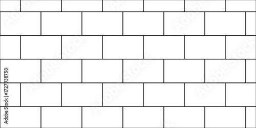 Pavement concrete road seamless mosaic stone concrete wall surface tiles. subway vector block rock white brick wall texture background.	