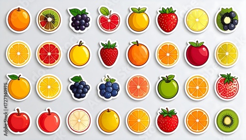 Colorful fruit slices