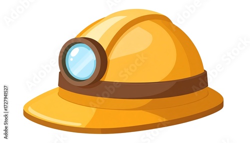 Cartoon yellow mining helmet