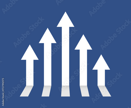 Flat arrow direction background business growth concept design vector 10 eps.