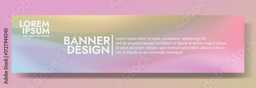 A soft and elegant banner template with a dreamy pastel haze of pink, yellow, and blue.