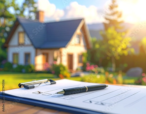 Home Inspection Checklist in a Sunny Garden Setting