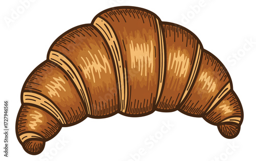 Delicious, Hand-Drawn Croissant Illustration for Bakeries & Food Blogs