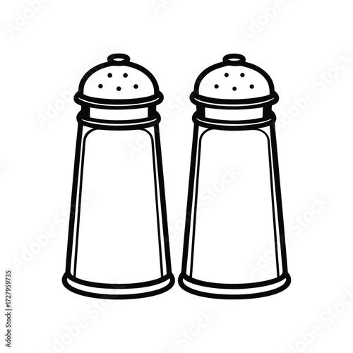 Outline of Salt and Pepper Shakers salt shaker seasoning