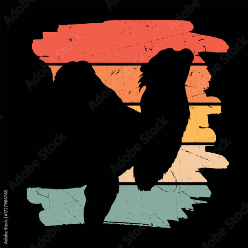 Funny Camel Retro Vintage Sunset Camel T-shirt Design