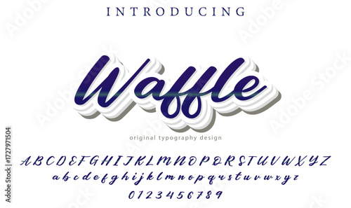 Waffle - Elegant 3D Script Font with Handwritten Style for Modern Typography and Branding