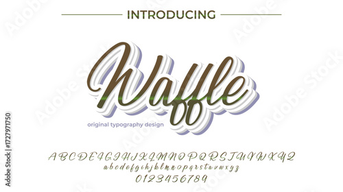 Waffle - Elegant 3D Script Font with Handwritten Style for Modern Typography and Branding