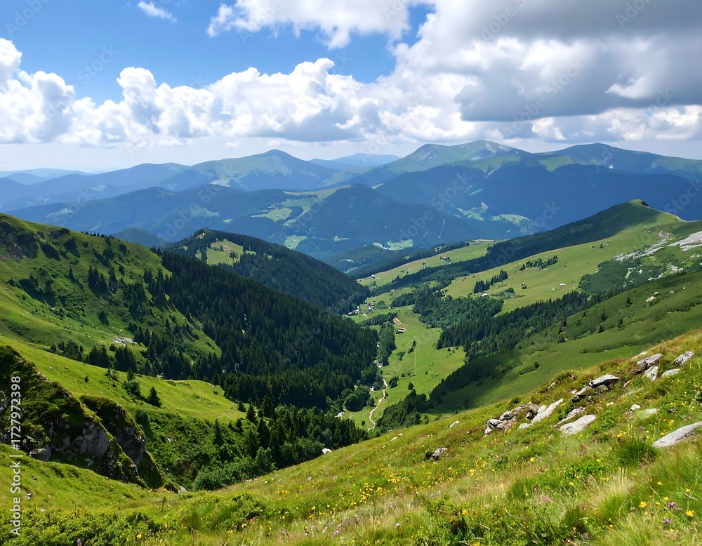 Fototapeta premium Mountain valley vista