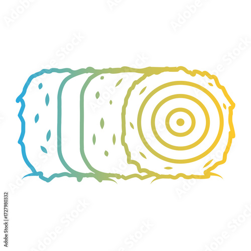 Autumn Hay Bale Line Icon A Seasonal Illustration for Harvesting Concepts