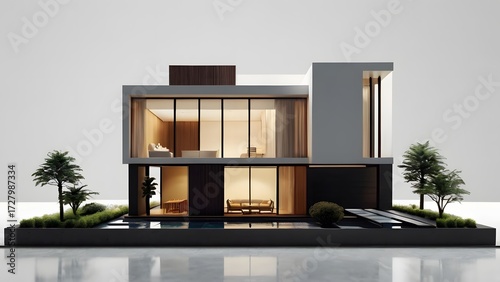 建築模型のCGイラスト