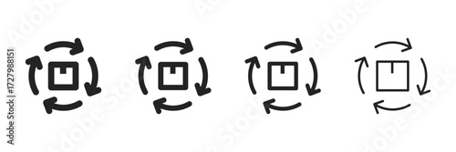 Turnover Icon Set With Multiple Line Styles Vector Illustration 