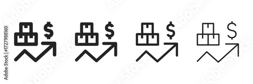 Sales Icon Set With Multiple Line Styles Vector Illustration 