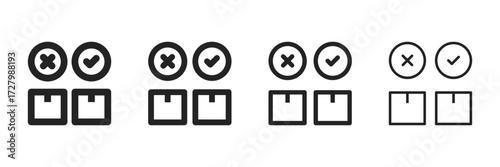 Purchase Decision Icon Set With Multiple Line Styles Vector Illustration 