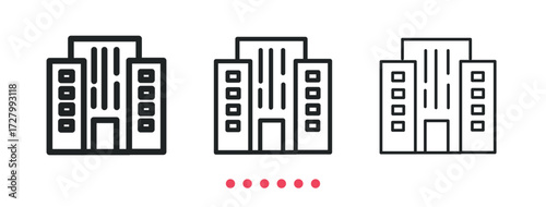 Builds icon. Thin line icon vector