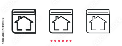 Real estate guide icon. Thin line icon vector