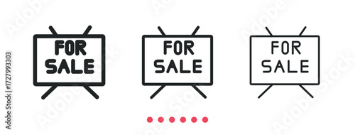 For sale icon. Thin line icon vector
