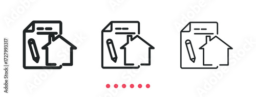 Contract icon. Thin line icon vector