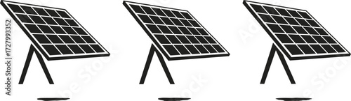 Solar panel setup, tripod-mounted, angled orientation, renewable energy, photovoltaic cells, sunlight absorption, green technology, outdoor installation, sustainable power, eco-friendly solution