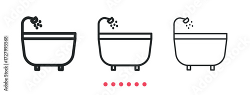 Bathtub icon. Thin line icon vector
