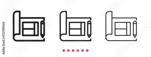 Plans icon. Thin line icon vector