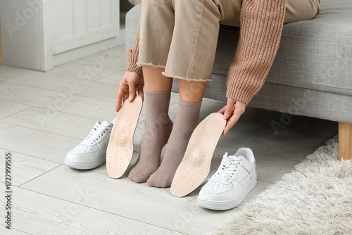 Young woman with orthopedic...