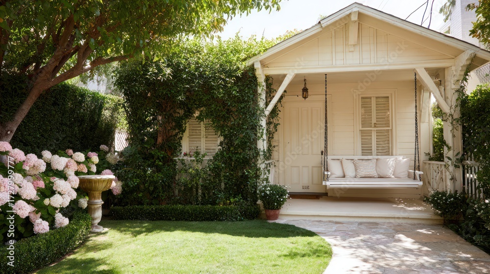 Naklejka premium Charming cottage garden setting