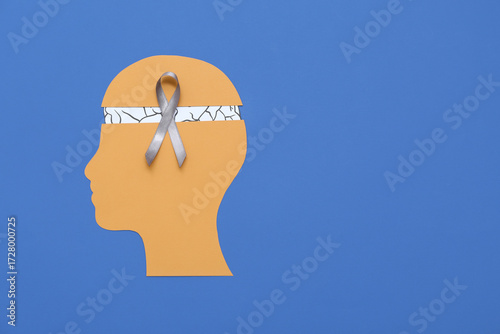 Paper human head with brain...