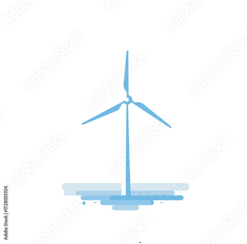 Eco-friendly wind turbine generating clean energy in a serene natural environment