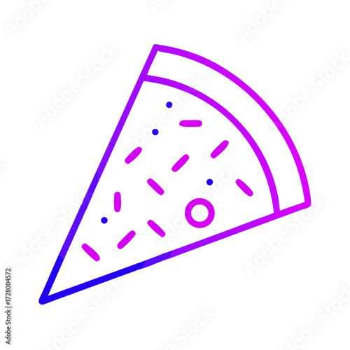 Pizza slice icon representing food and enjoyment, minimalist design
