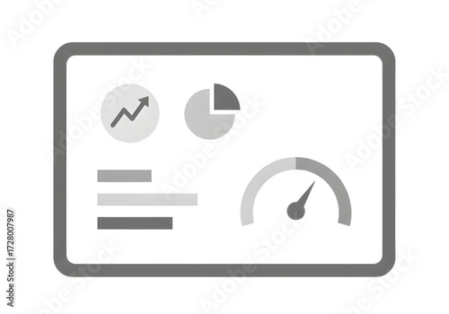  Minimal icon of a digital dashboard — no background, no shadow PNG