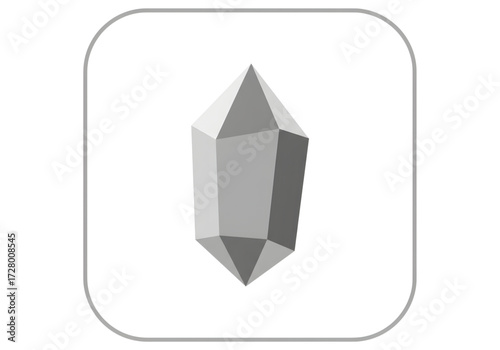 Minimal icon of a crystal healing stone — no  background, no shadow PNG