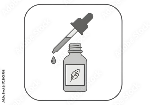Minimal icon of a herbal tincture dropper — no background, no shadow PNG