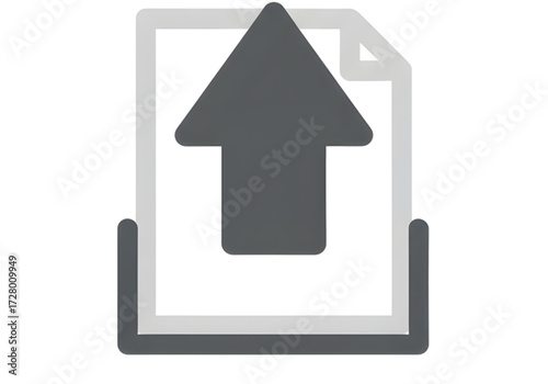  Minimal icon of a file upload arrow — no background, no shadow PNG