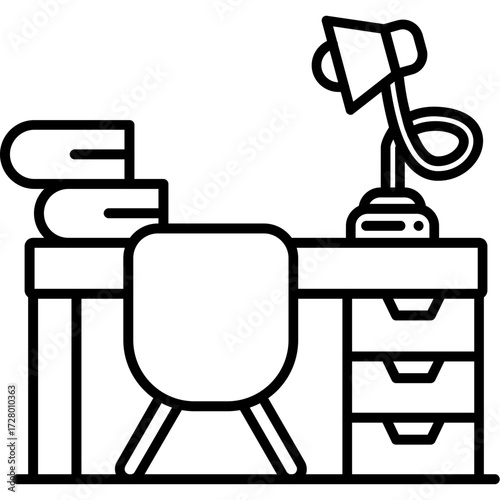 Study table Outline Icon
