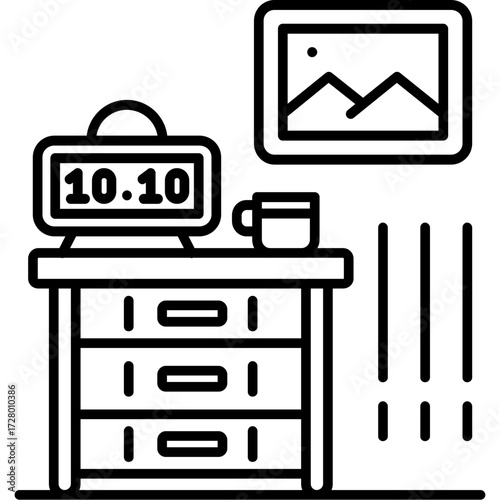 Alarm clock Outline Icon