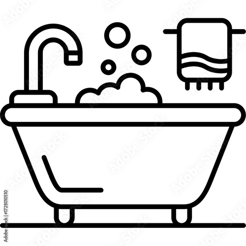 Bath tub Outline Icon