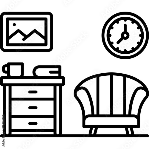 Sitting area Outline Icon