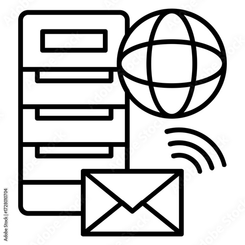 Email Server Outline Icon