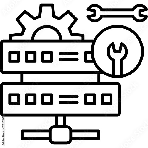 IT Maintenance Outline Icon