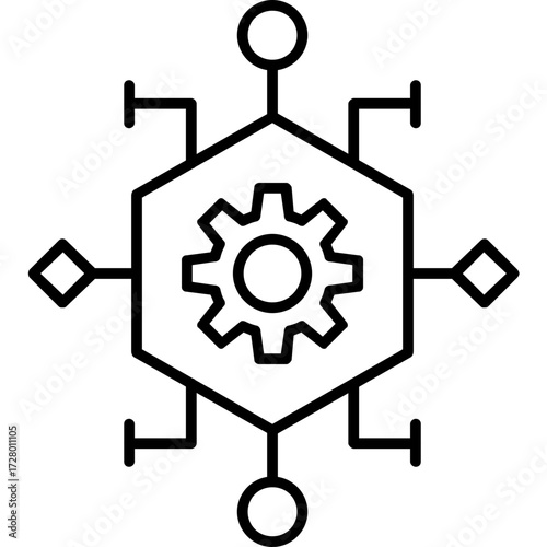 Microservices Outline Icon