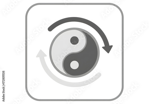 Minimal icon of a yin yang energy icon — no background, no shadow PNG