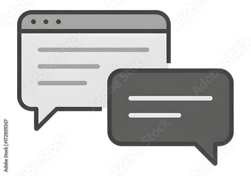Minimal icon of a team chat window — no  background, no shadow PNG