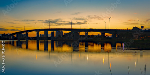 Sunrise over the Seabreeze Bridge in Daytona Beach, Florida