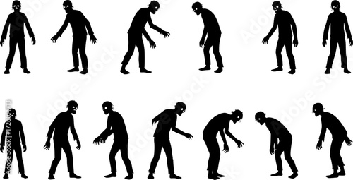 ZOMBIE SILHOUETTE ON WHITE BACKGROUND
