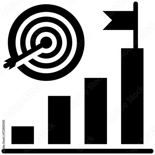 objective icon for market research, website, application, printing, document, poster design, etc