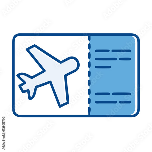 Airline boarding pass illustration with airplane graphic design  
