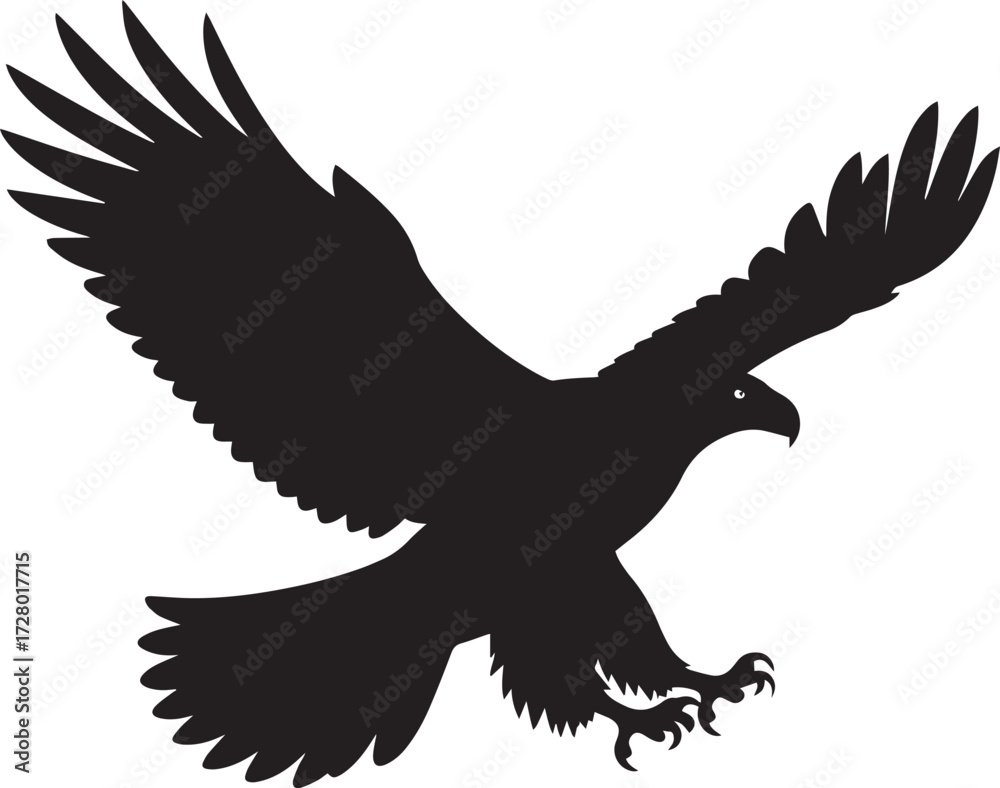 Fototapeta premium Flying Eagle Silhouette Vector Illustration