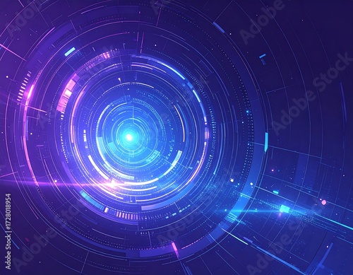 Abstract digital concentric circles