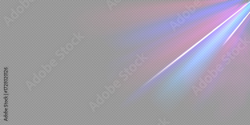 Rainbow crystal star. Crystal ray light, sun shines rainbow red yellow and blue color. Optical fire light effect. Vector lens glare leakage glare reflection effect. Sparkle shine.